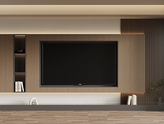 Italian minimalist TV background wall TV cabinet 3d model