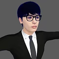 Men Suits Men with Glasses Business Wear Men Standing Men Idle Standing Bound Bones 3d model