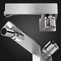 Sleek Modern Stainless Steel Faucet With Adjustable Spout Handle And Polished Surface Design