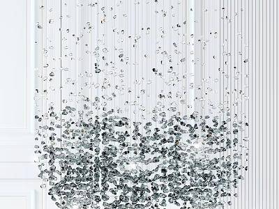 Luxurious Crystal Chandelier Featuring Dangling Crystal Beads For Modern Living Room Lighting Decor 3d model