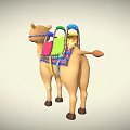 Colorful Decorated Camel With Vibrant Saddle And Traditional Ornaments