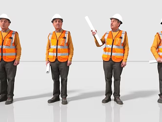 Workers, construction workers, decoration workers, repairmen, electricians 3d model