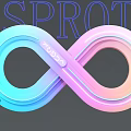 Colorful Infinity Symbol Art Installation With Blue Pink Gradient Design