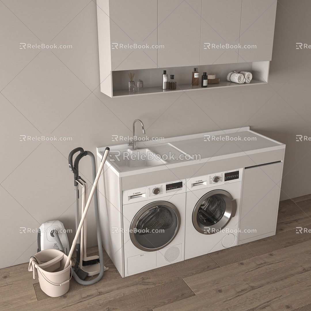 Modern washing machine cabinet model