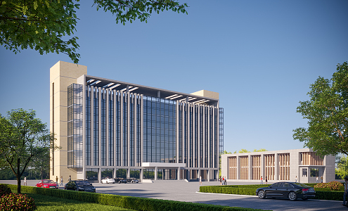 modern office building 3d model