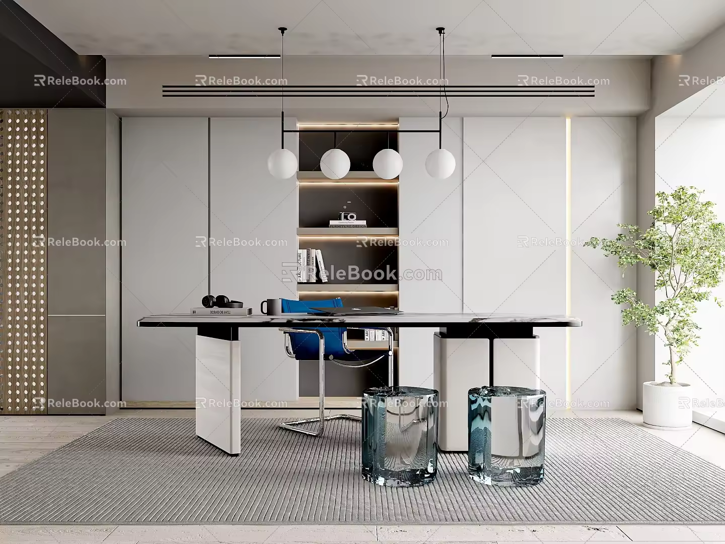 Modern study 3d model