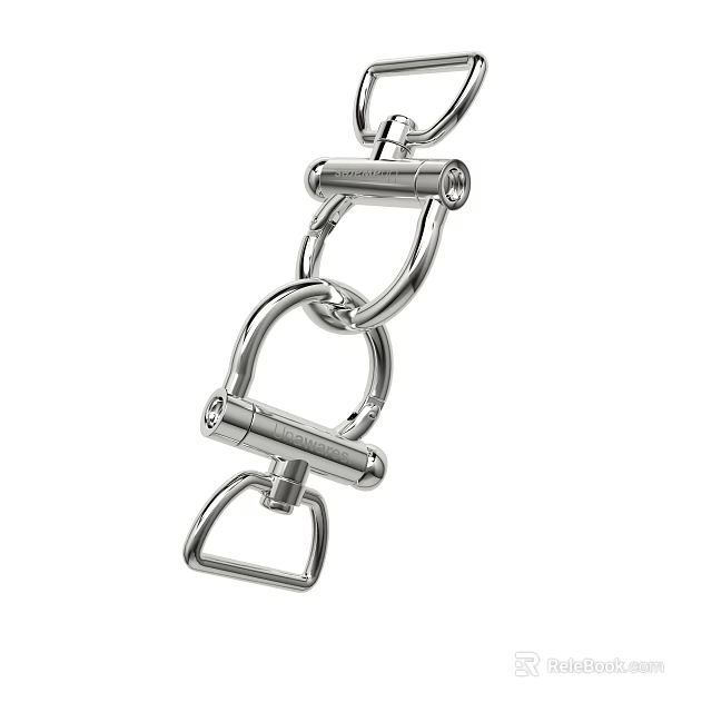 Elegant Silver Metal Jewelry Chain Featuring Interlocking Clasps And Connector Details 3d model 