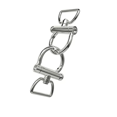 Elegant Silver Metal Jewelry Chain Featuring Interlocking Clasps And Connector Details 3d model