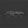 Six Wheeled Armored Military Vehicle Featuring Heavy Duty Armor Reinforced Body and Tactical Gear