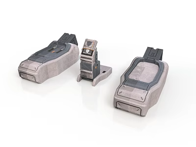 Industrial Mechanical Components In Grey Black With Structured Surfaces And Interfaces 3d model