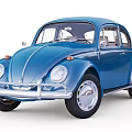 Classic Blue Volkswagen Beetle Vintage Car Exterior With Retro Design And Shiny Paintwork