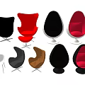 Stylish Leisure Chairs In Multiple Colors With Curved Design And Stable Base