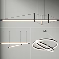 Modern Chandelier Lighting Design With Linear And Circular Hanging Shapes 3d model