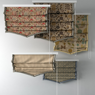 Jane European Roman Curtain 3d model