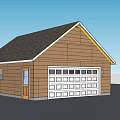 Simple Wooden House Exterior With Dark Roof Two Windows And Blue Sky Background