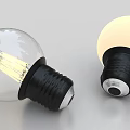 Decorative Light Bulbs Transparent And Milky White Illuminated With Black Base Design Style