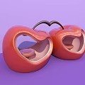 Interactive Zone With Red Apple Shaped Design And Heart Connection On Purple Background
