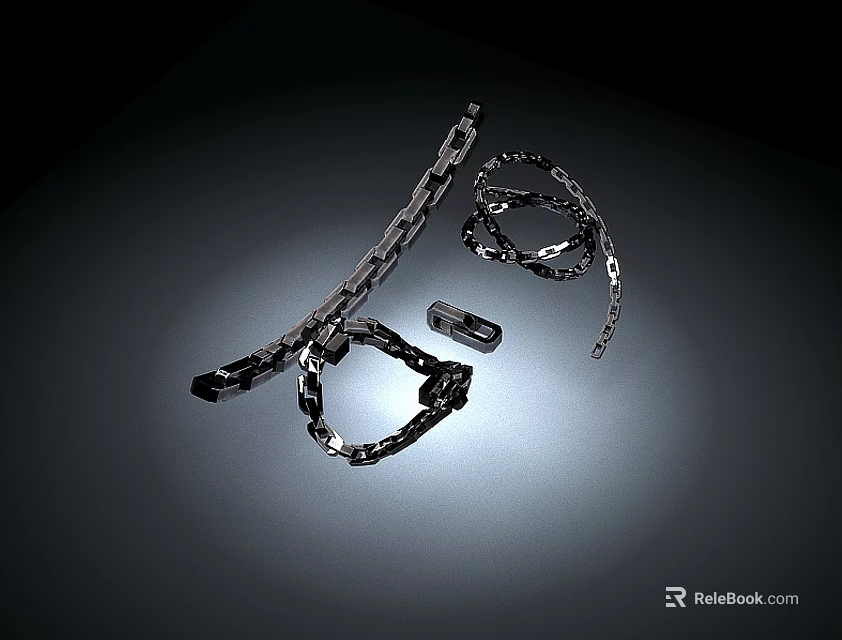 Artistic Wrought Iron Art Chains Featuring Intricate Links And Metal Components 3d model 