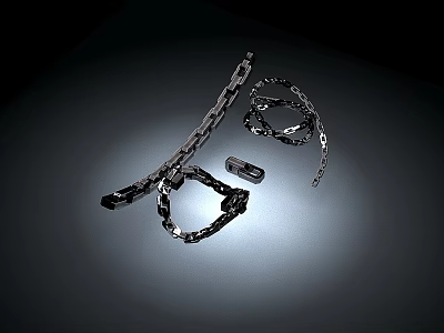Artistic Wrought Iron Art Chains Featuring Intricate Links And Metal Components 3d model