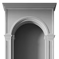 Elegant White Archway And Columns Design With Decorative Molding Details