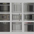 Various Modern Kitchen Appliances Including Microwaves And Ovens In Different Styles
