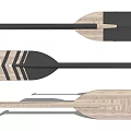Different Designed Paddles With Wooden And Black Details As Sports Equipment