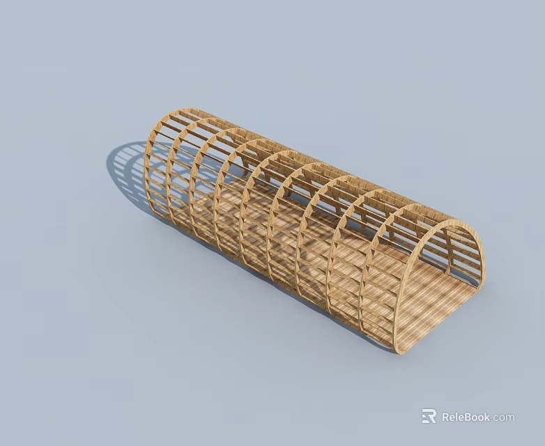Wooden Swing Door With Grid Frame Design For Home Interior Use 3d model 