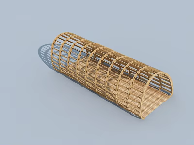Wooden Swing Door With Grid Frame Design For Home Interior Use 3d model