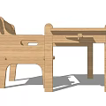 Wooden Kids Table With Matching Chair For Child Friendly Study Space 3d model