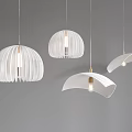Modern White Curved Pendant Lights With Wooden Accents And Unique Stylish Design
