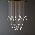 Elegant Modern Chandelier Design With White Petal Shaped Pendants For Home Decor