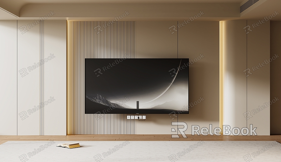 Modern TV Background Wall Cream Style TV Background Wall TV Cabinet TV model