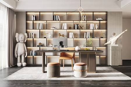 Modern Study Home Study 3d model