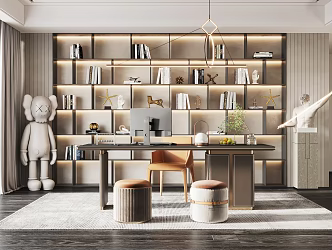 Modern Study Home Study 3d model