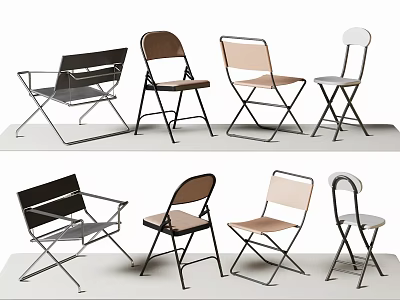 Stylish Folding Dining Chairs With Metal Frame And Various Color Designs 3d model