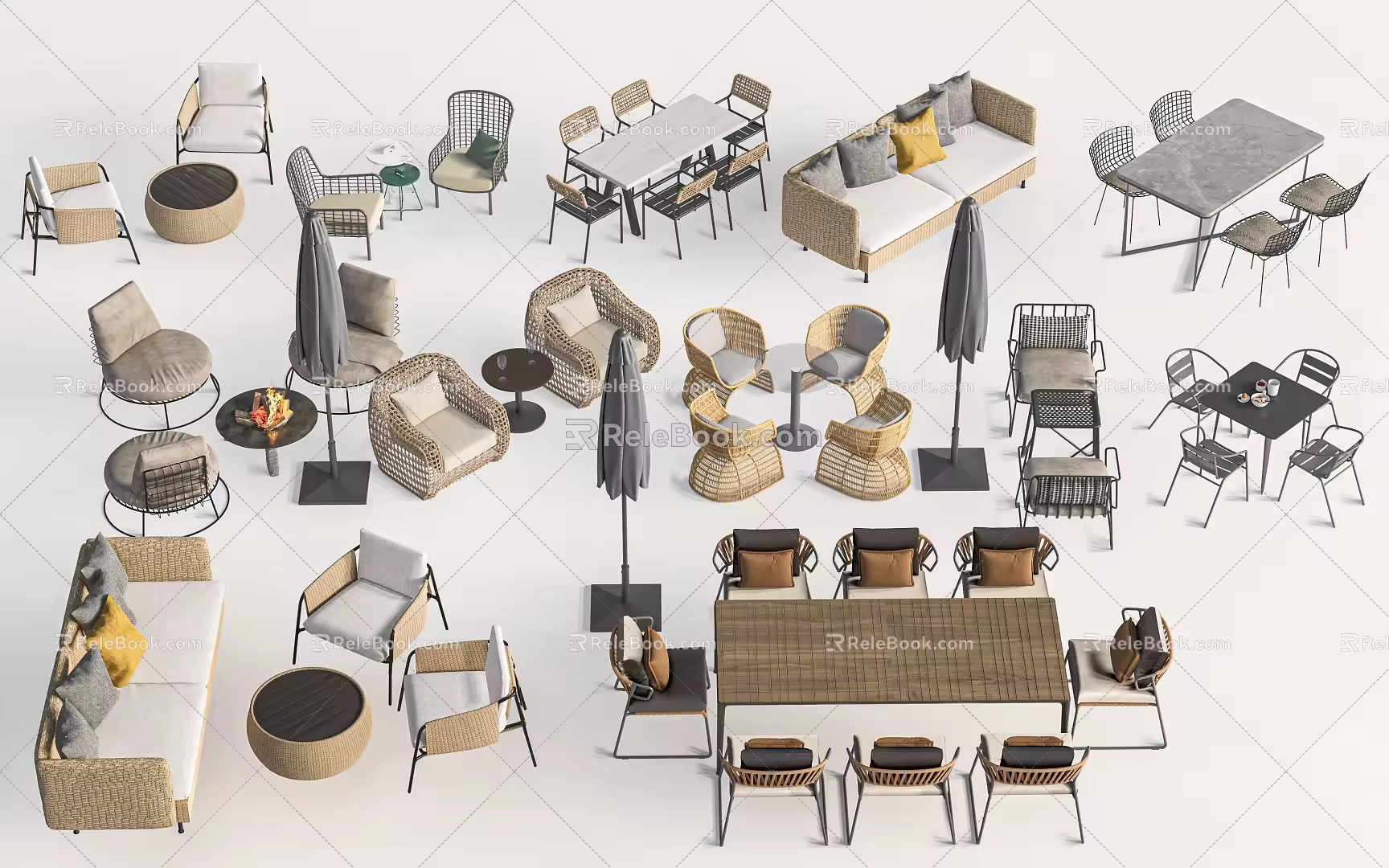 Outdoor tables and chairs Leisure tables and chairs Outside tables and chairs 3d model