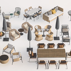 Outdoor tables and chairs Leisure tables and chairs Outside tables and chairs 3d model