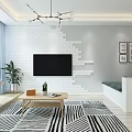Modern Apartment Living Room With Teal Walls Artwork And Cozy Seating