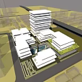 Aerial Planning of Modern Urban Architecture With High Rise Structures and Green Spaces