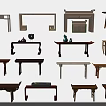 Various Decorative Console Table Designs With Different Styles And Materials 3d model