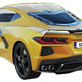 Yellow Corvette Sports Car With Sleek Body Design Black Alloy Wheels And Modern Front Fascia