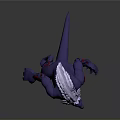 Fantasy Beast With Blue Muscular Body White Mane Red Markings And Aggressive Stance