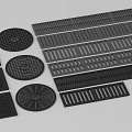 Bathroom Accessories Various Shapes Drain Covers With Grid And Slotted Designs 3d model