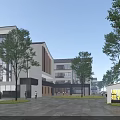 Aerial Planning of Modern Riverfront Buildings With Green Landscaping and Water Views