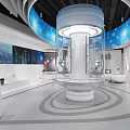 Medical science and technology exhibition hall interactive touch all-in-one machine intelligent robot display table LED splicing screen 3d model