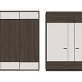 Modern Wooden Wardrobe Design With Sliding Mirrored Doors And Cabinet Details