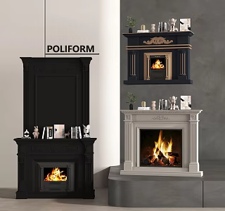 European style fireplace stove 3d model