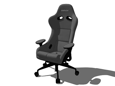 Gray Ergonomic Office Chair With High Back Armrests Swivel Wheels And Lumbar Support 3d model