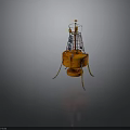 Orange Marine Navigation Buoy With Tower Structure And Hanging Chains