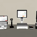 Cash register weighing machine cash register system mobile phone code scanning cash register mobile phone 3d model